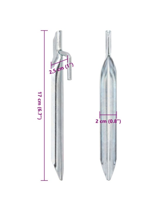 U-kujulised telgivaiad 24 tk, 17 cm ø20 mm, tsingitud teras