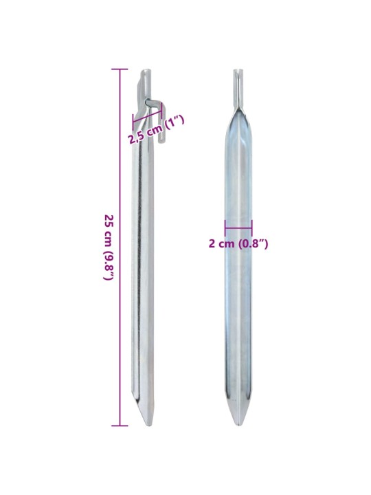 U-kujulised telgivaiad 24 tk, 25 cm ø20 mm, tsingitud teras