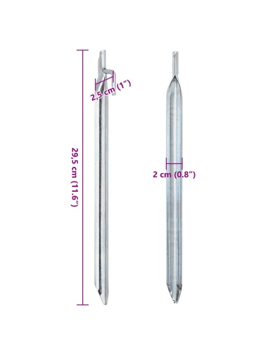 U-kujulised telgivaiad 24 tk, 29,5 cm ø20 mm, tsingitud teras