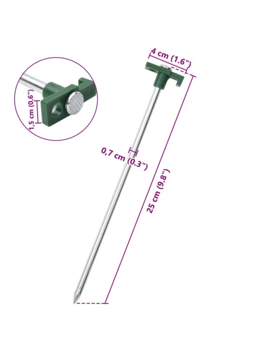 Telgivaiad 24 tk, 25 cm 7 mm, tsingitud teras ja pp