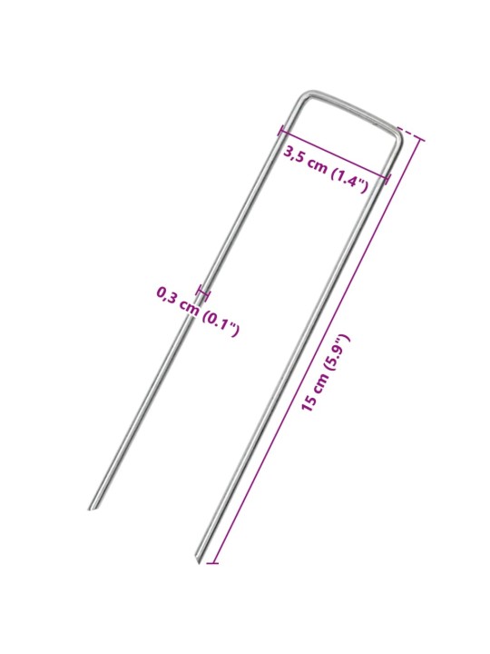 U-KUJULISED MAAVAIAD 25 TK, 15 X 3,5 CM, TSINGITUD TERAS