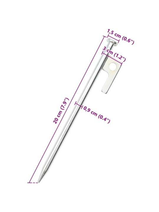 Telgivaiad 20 tk, 20 cm 9 mm, tsingitud teras