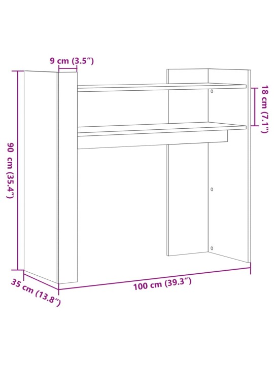 Konsoollaud, valge, 100 x 35 x 90 cm, tehispuit