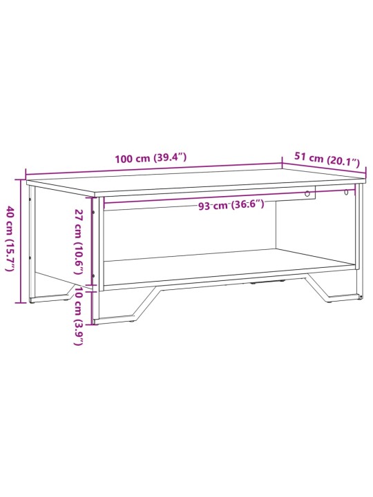 Kohvilaud, pruun tamm, 100 x 51 x 40 cm, tehispuit