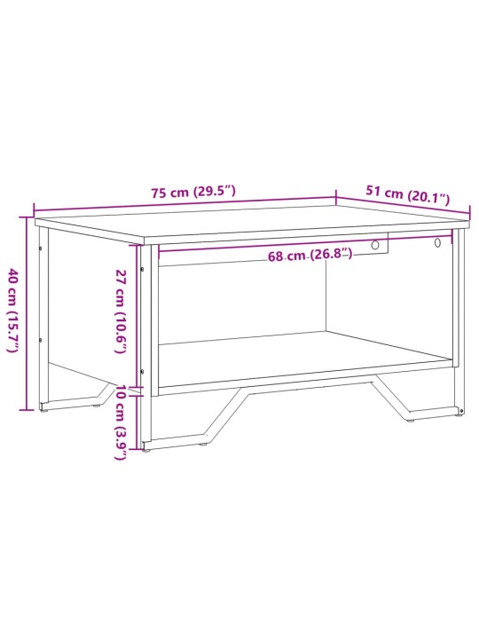 Kohvilaud, sonoma tamm, 75x51x40 cm, tehispuit