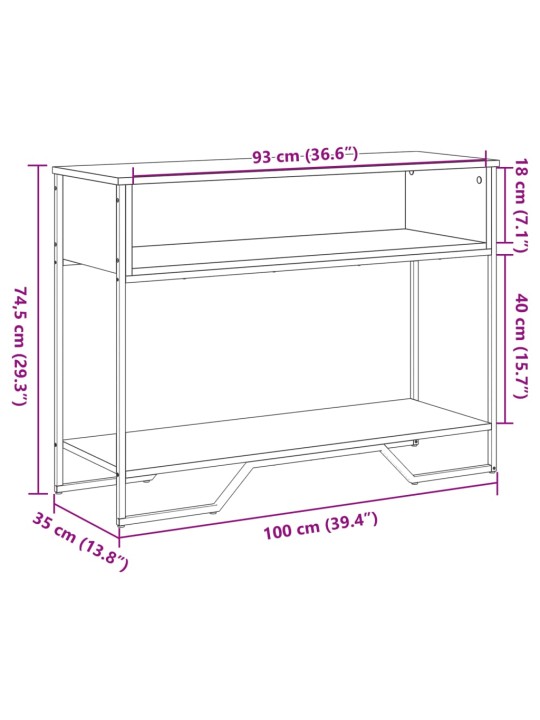 Konsoollaud, sonoma tamm, 100x35x74,5 cm, tehispuit