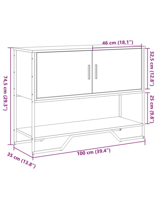 Konsoollaud, sonoma tamm, 100x35x74,5 cm, tehispuit