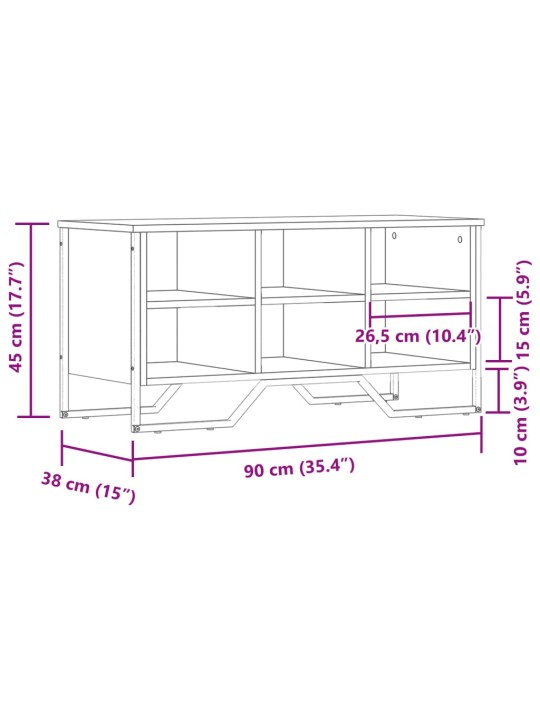 Jalatsikapp, sonoma tamm, 90x38x45,5 cm, tehispuit