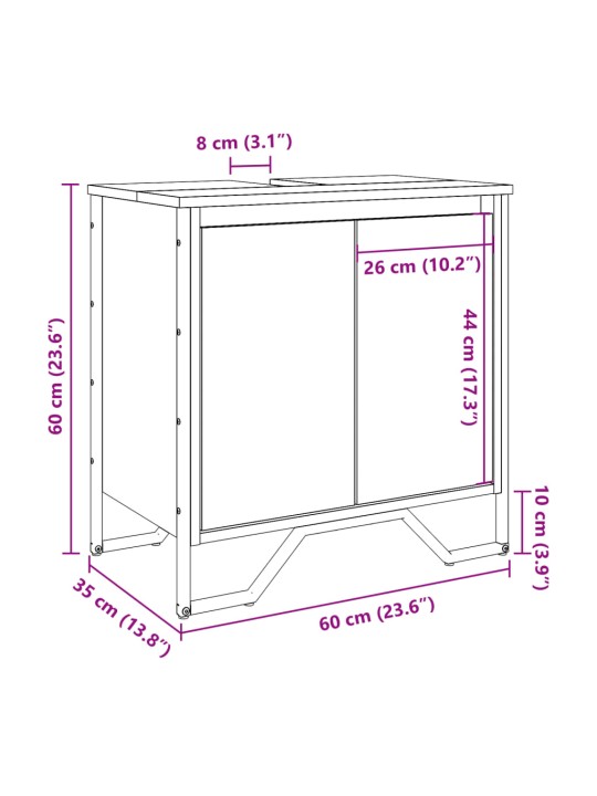 Valamukapp, suitsutatud tamm, 60x35x60 cm, tehispuit