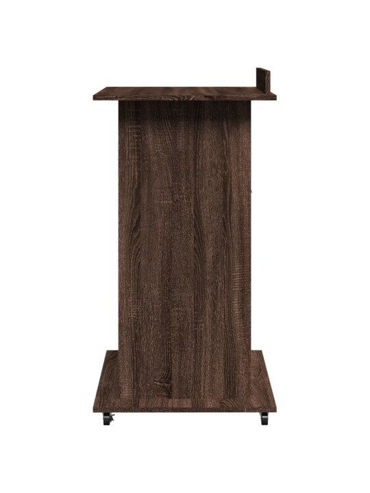 KÕNEPULT RATASTE JA SAHTLIGA, PRUUN TAMM 55X55X107 CM TEHISPUIT