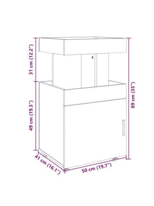 Baarikäru sonoma tamm 50x41x89 cm tehispuit