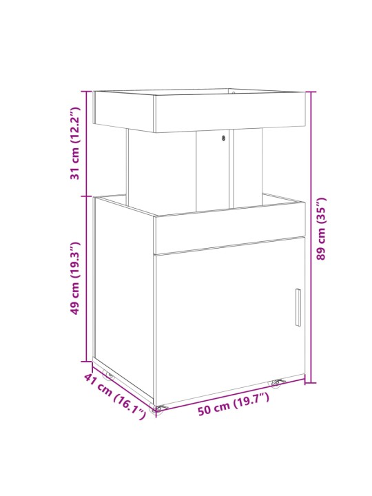 Baarikäru suitsutatud tamm 50x41x89 cm tehispuit