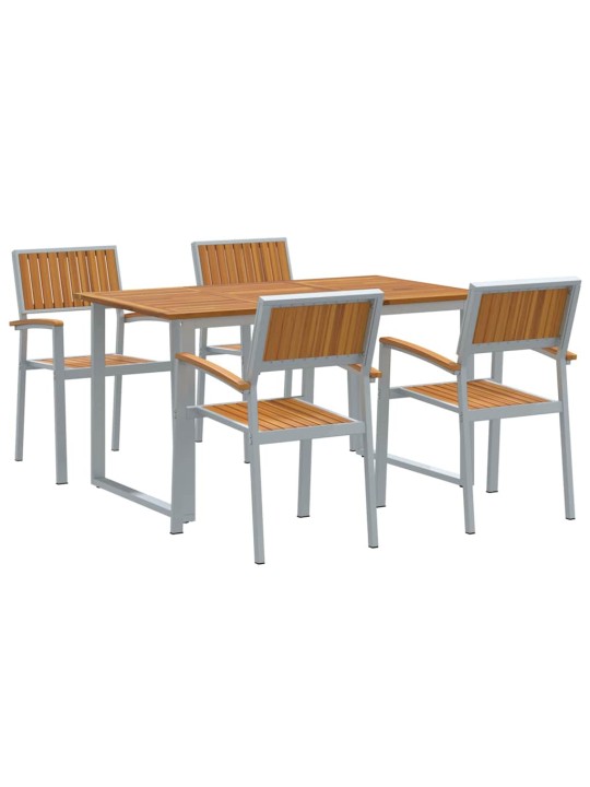 Aia söögilaudade komplekt 5 tk hall ja pruun 140 x 80 x 75 cm