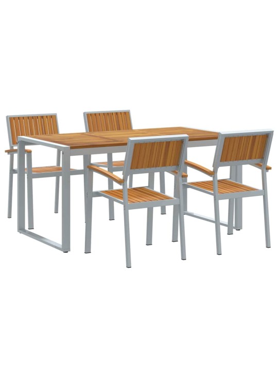 Aia söögilaudade komplekt 5 tk hall ja pruun 160 x 80 x 75 cm