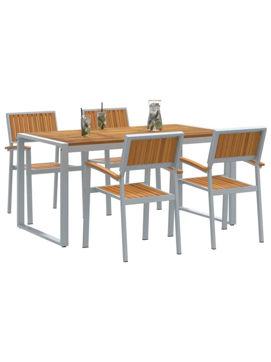 Aia söögilaudade komplekt 5 tk hall ja pruun 160 x 80 x 75 cm