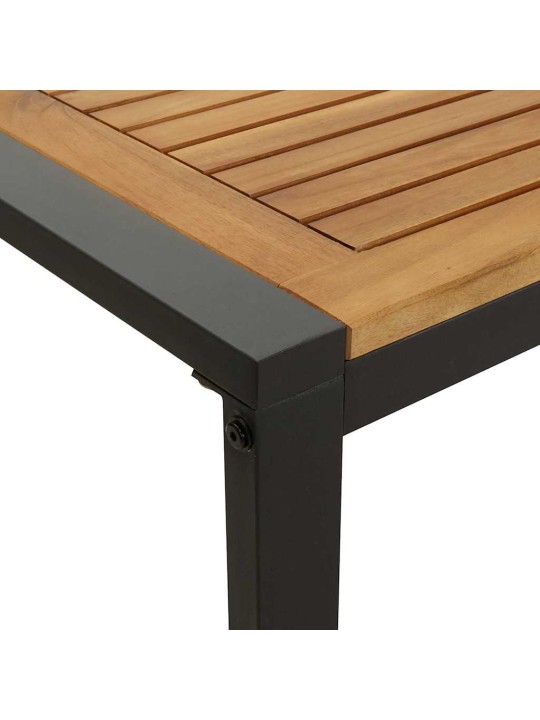 Aia söögilaudade komplekt 9 tk must ja pruun 200 x 90 x 75 cm