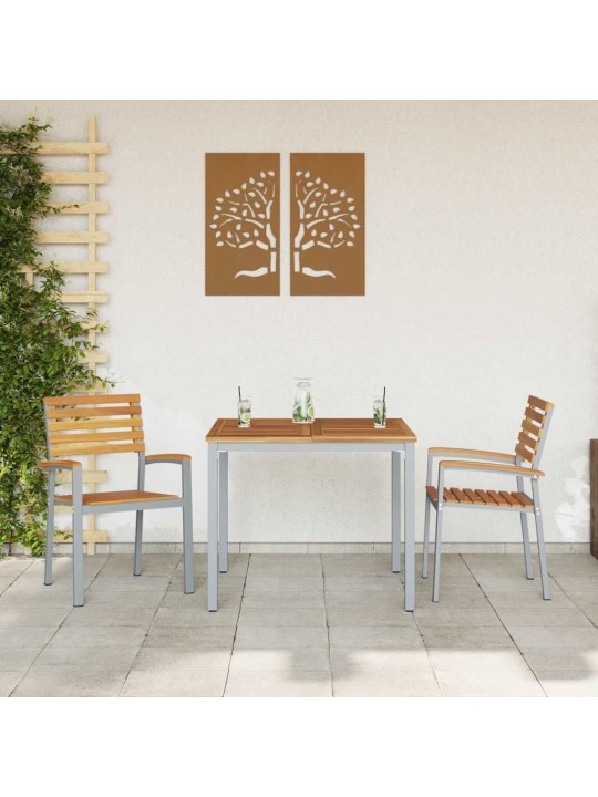 Aia söögilaudade komplekt 3 tk hall ja pruun 90 x 90 x 75 cm
