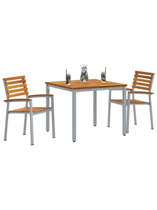 Aia söögilaudade komplekt 3 tk hall ja pruun 90 x 90 x 75 cm