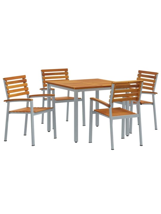 Aia söögilaudade komplekt 5 tk hall ja pruun 90 x 90 x 75 cm