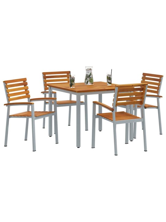 Aia söögilaudade komplekt 5 tk hall ja pruun 90 x 90 x 75 cm