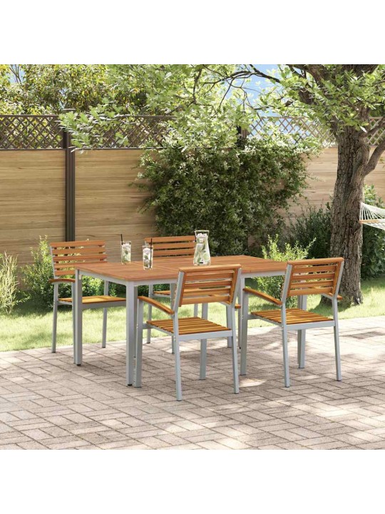Aia söögilaudade komplekt 5 tk hall ja pruun 150 x 90 x 75 cm