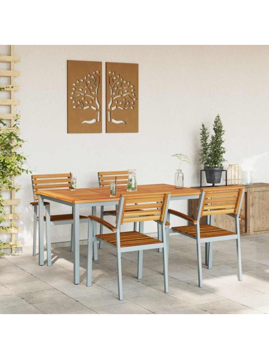 Aia söögilaudade komplekt 5 tk hall ja pruun 150 x 90 x 75 cm