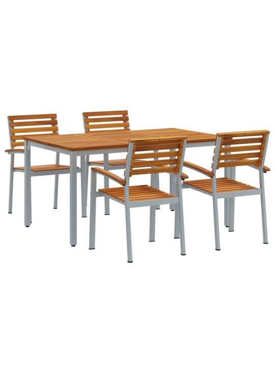 Aia söögilaudade komplekt 5 tk hall ja pruun 150 x 90 x 75 cm