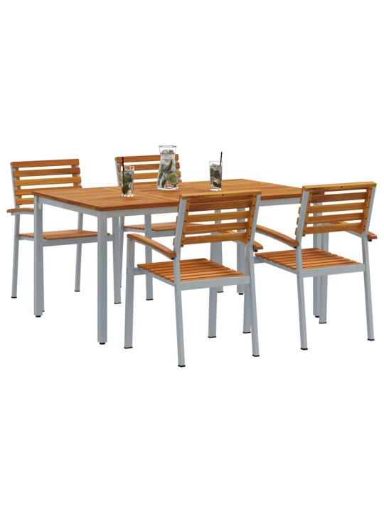 Aia söögilaudade komplekt 5 tk hall ja pruun 150 x 90 x 75 cm