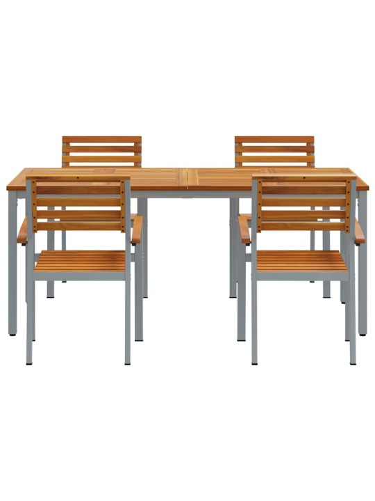 Aia söögilaudade komplekt 5 tk hall ja pruun 180 x 90 x 75 cm