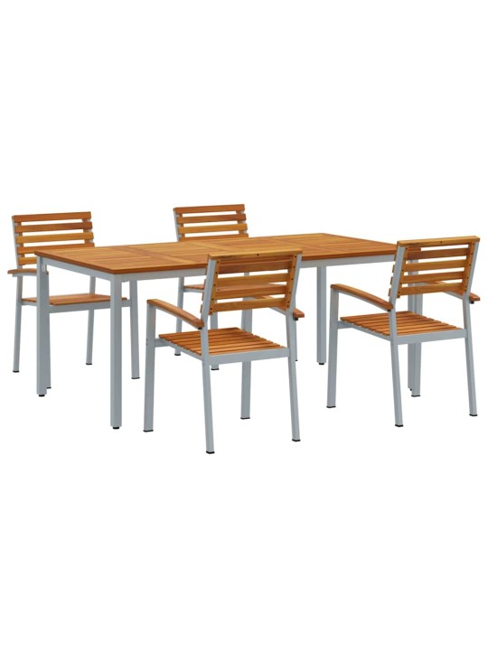 Aia söögilaudade komplekt 5 tk hall ja pruun 180 x 90 x 75 cm