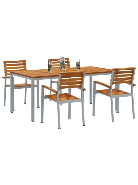 Aia söögilaudade komplekt 5 tk hall ja pruun 180 x 90 x 75 cm