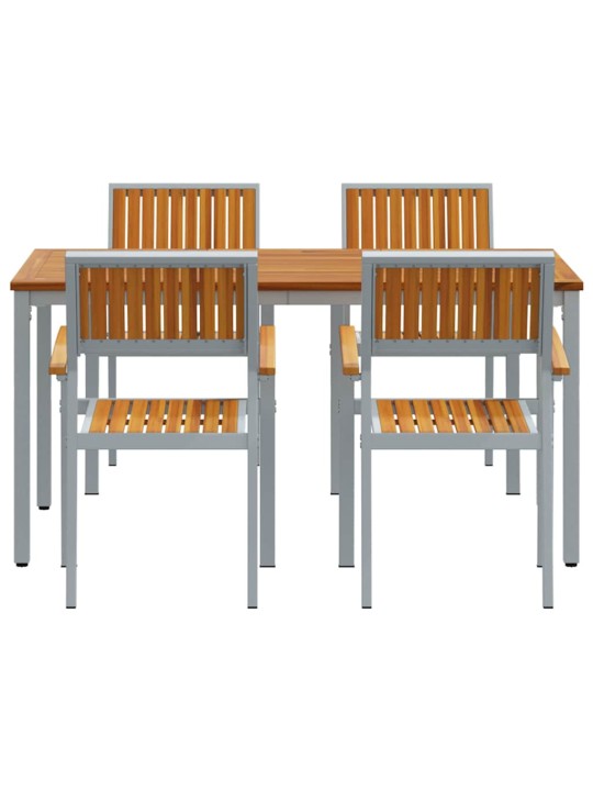 Aia söögilaudade komplekt 5 tk hall ja pruun 150 x 90 x 75 cm
