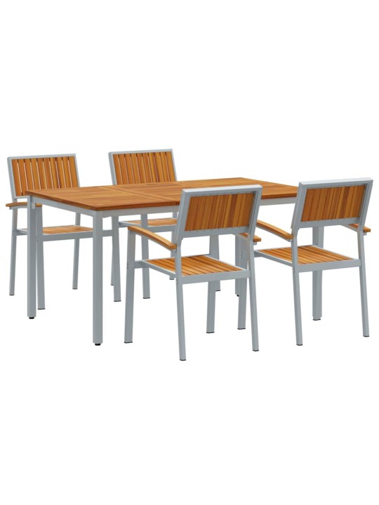 Aia söögilaudade komplekt 5 tk hall ja pruun 150 x 90 x 75 cm