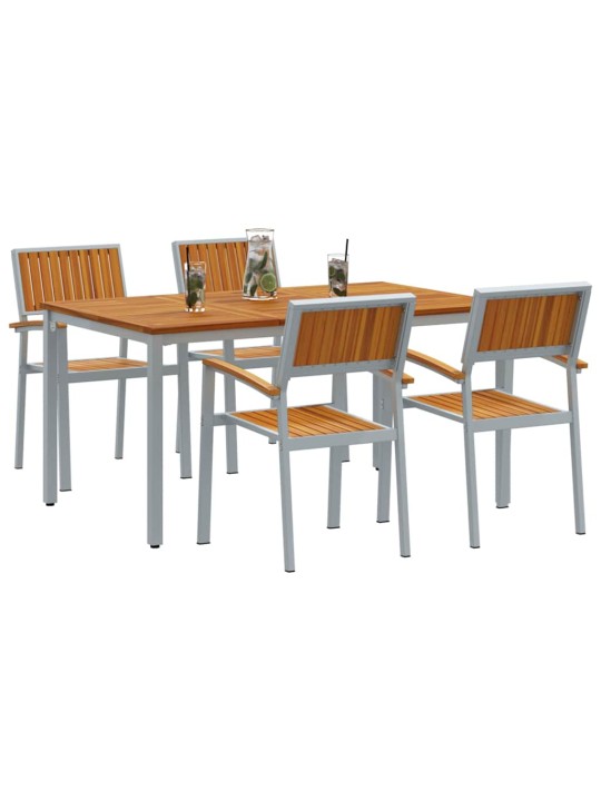 Aia söögilaudade komplekt 5 tk hall ja pruun 150 x 90 x 75 cm