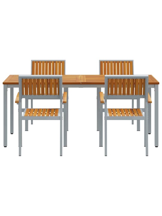 Aia söögilaudade komplekt 5 tk hall ja pruun 180 x 90 x 75 cm