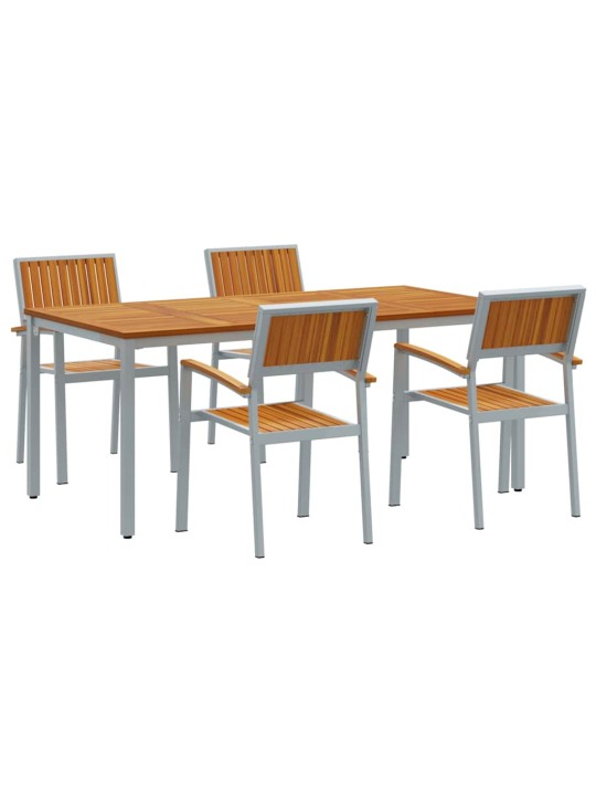 Aia söögilaudade komplekt 5 tk hall ja pruun 180 x 90 x 75 cm