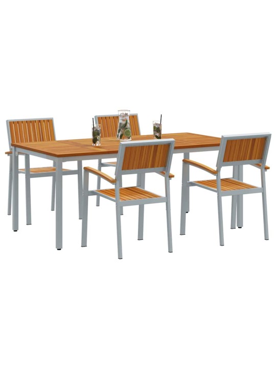 Aia söögilaudade komplekt 5 tk hall ja pruun 180 x 90 x 75 cm