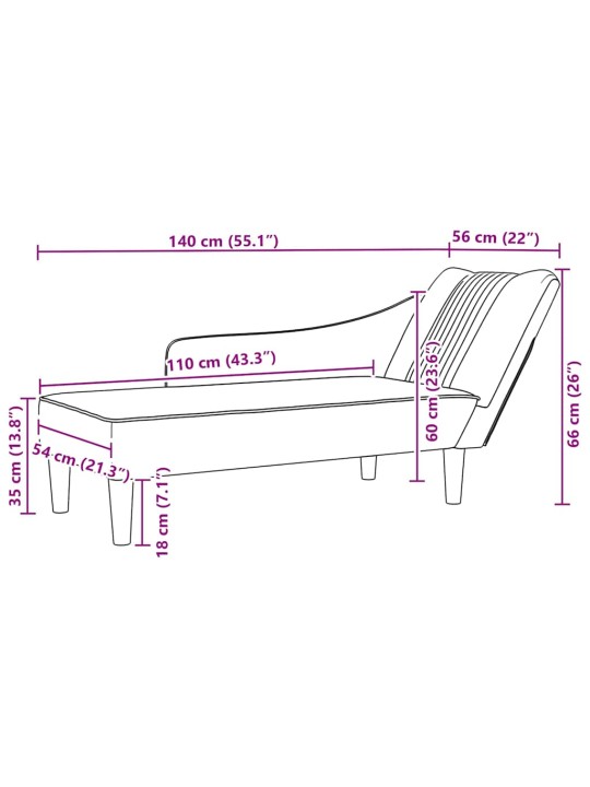 CHAISE LOUNGE PAREMA KÄETOE TAUPE KANGAGA