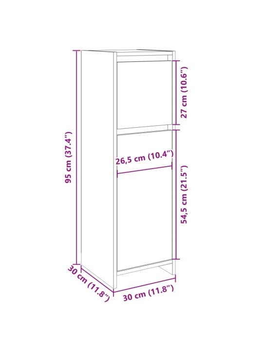 Vannitoakapp sonoma tamm 30 x 30 x 95 cm tehispuit