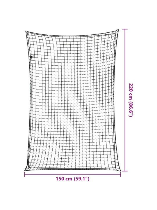 Haagisevõrk elastse nööriga must 2,2x1,5 m pp
