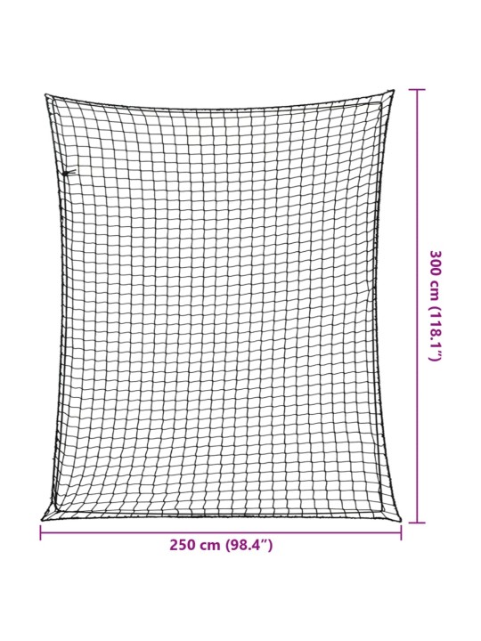 Haagisevõrk elastse nööriga must 3x2,5 m pp