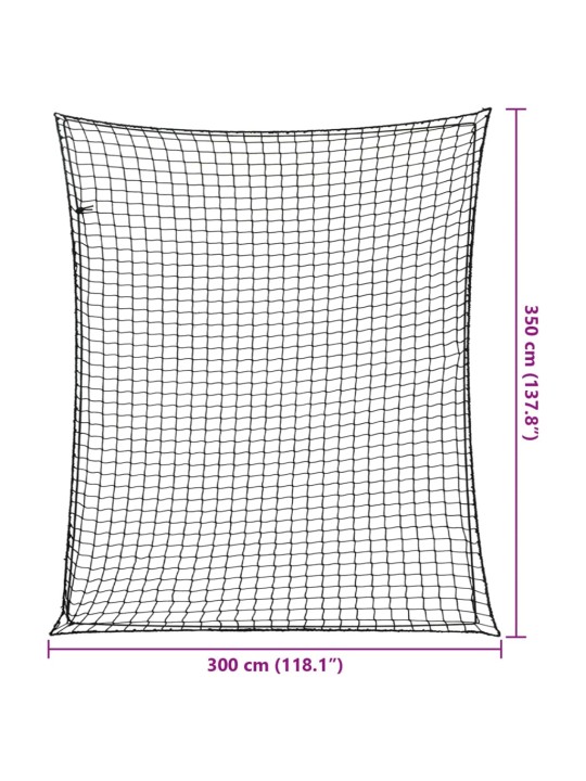 Haagisevõrk elastse nööriga, must, 3,5 x 3 m, pp