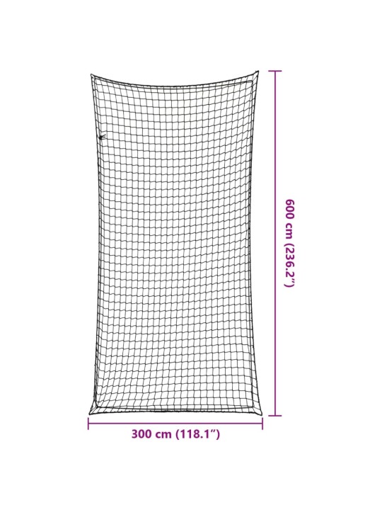 Haagisevõrk elastse nööriga, must, 6 x 3 m, pp