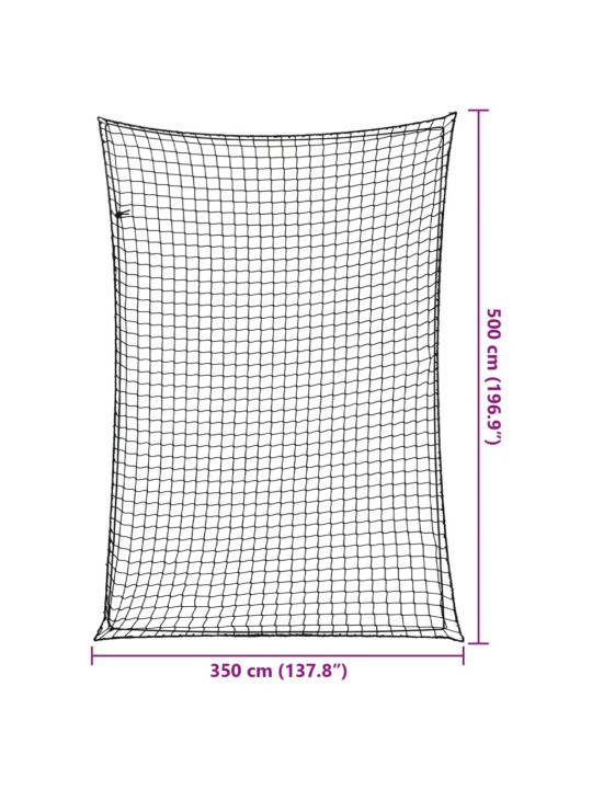 Haagisevõrk elastse nööriga, must, 5 x 3,5 m, pp