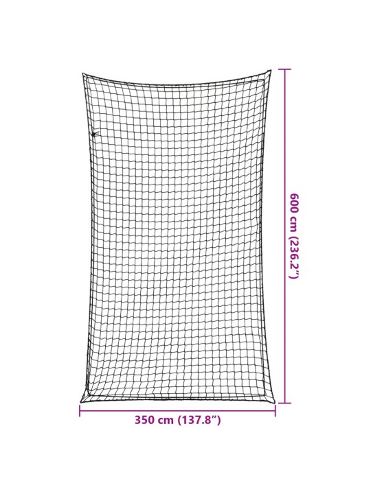 Haagisevõrk elastse nööriga, must, 6 x 3,5 m, pp