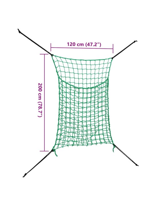 HEINAVÕRGUD 2 TK RISTKÜLIKUKUJULINE ROHELINE 200X120 CM PP