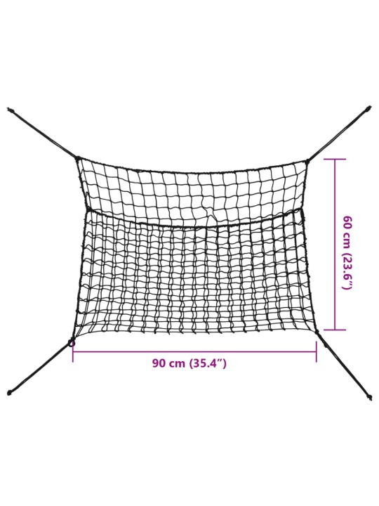 Heinavõrgud 2 tk, ristkülikukujuline, must, 90 x 60 cm, pp