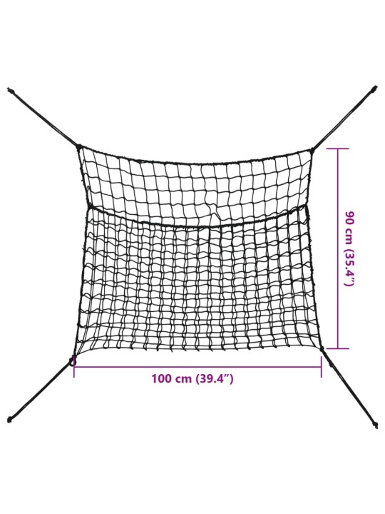 Heinavõrgud 2 tk, ristkülikukujuline, must, 100 x 90 cm, pp