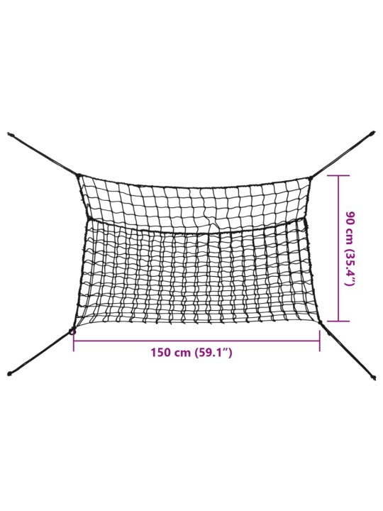 Heinavõrgud 2 tk, ristkülikukujuline, must, 150 x 90 cm, pp