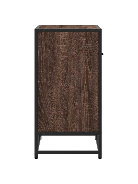 ÖÖKAPP PRUUN TAMM 60X31X60 CM KONSTRUEERITUD PUIT JA METALL